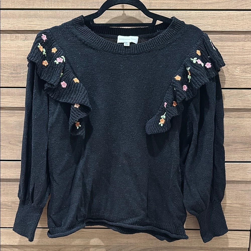 Something Navy Black Knit Sweater